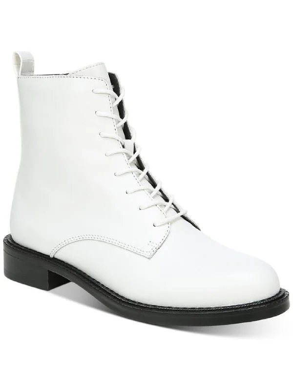 Biodegradable Ankle Boots-Nina Womens Leather Ankle Lace-Up Boot