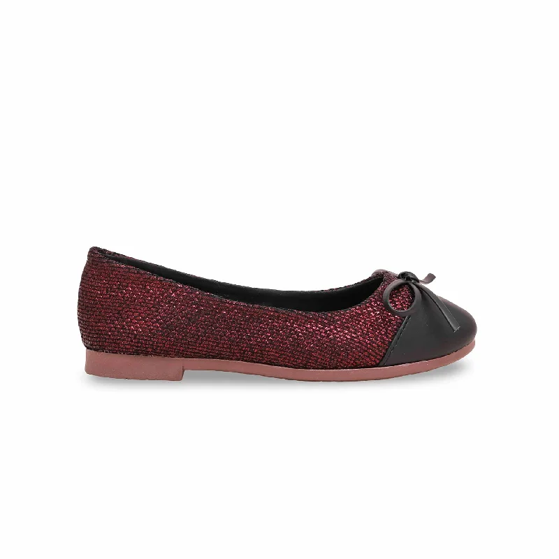 Girls Maroon Casual Pumps KD2403