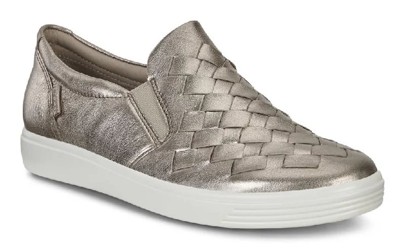 Ecco Women's Soft 7 Woven Slip On Warm Grey