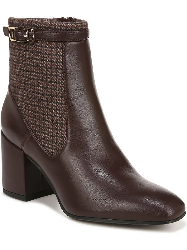 Lightweight Ankle Boots-Tributebty Womens Faux Leather Square Toe Ankle Boots