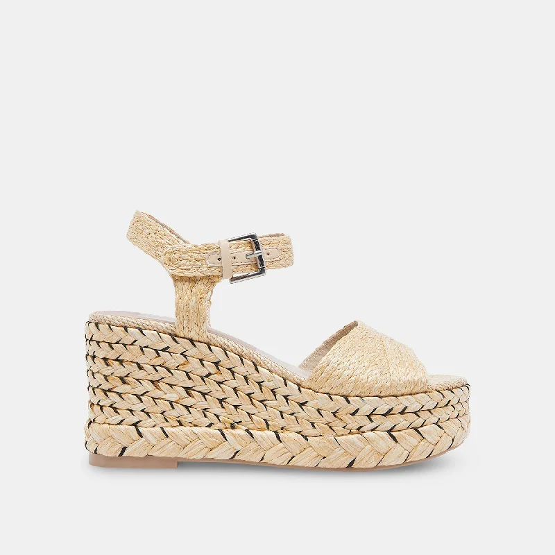 TIAGO WEDGES LT NATURAL RAFFIA