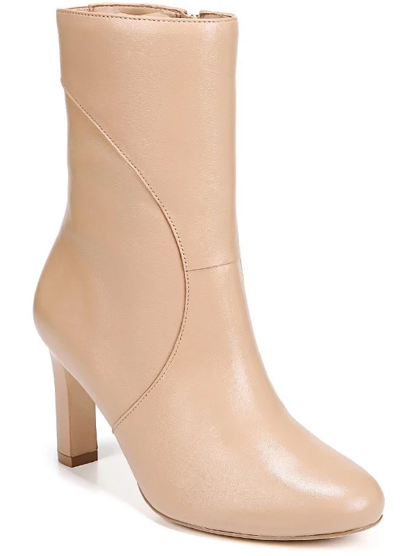 In-Store Ankle Boots-Harlene Womens Leather Almond Toe Ankle Boots