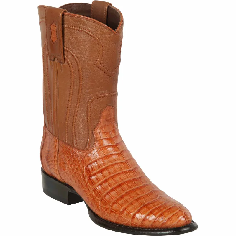 Men's Los Altos Original Caiman Belly Roper Toe Boots 6982