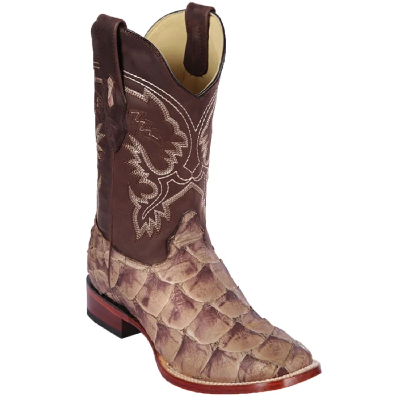 Men's Los Altos Monster Fish Skin Wide Square Toe Boots 82210-C