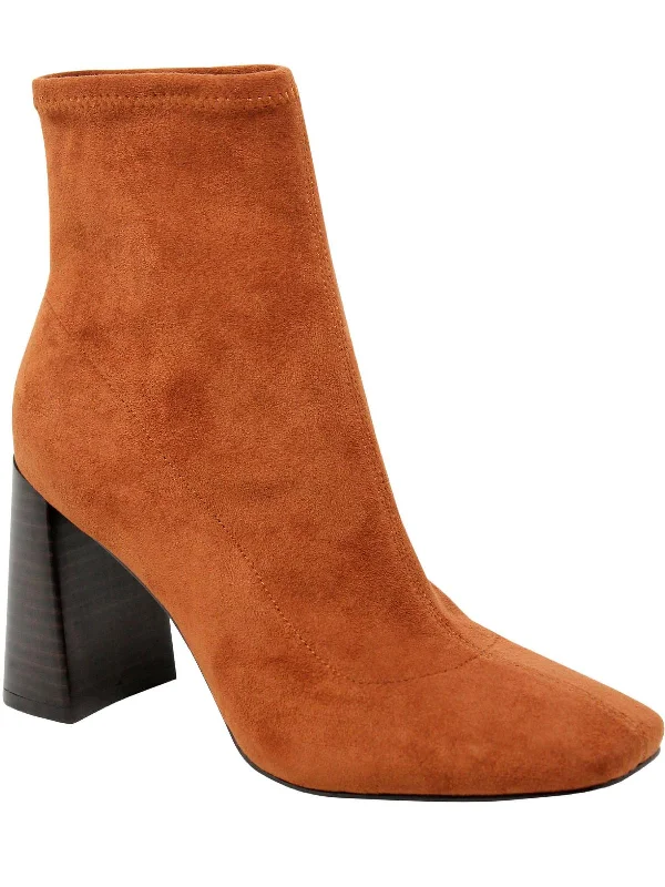 Attention-Grabbing Ankle Boots-Turmoil Womens Microsuede Square Toe Ankle Boots