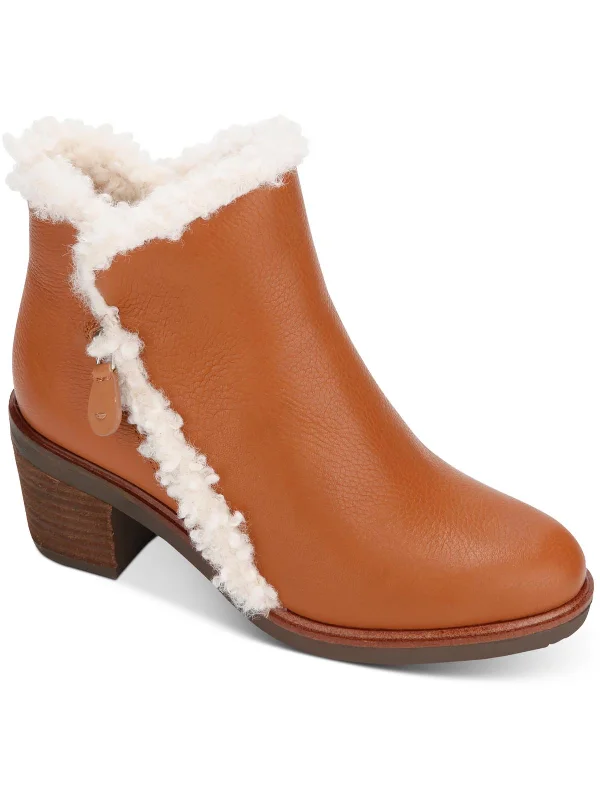 Machine-Washable Ankle Boots-Best 65MM Zip Bootie Cozy Womens Leather Lined Ankle Boots