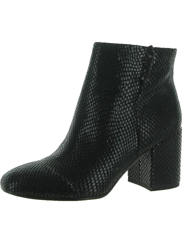 UV-Protective Ankle Boots-Tenton Womens Snake Print Dress Ankle Boots