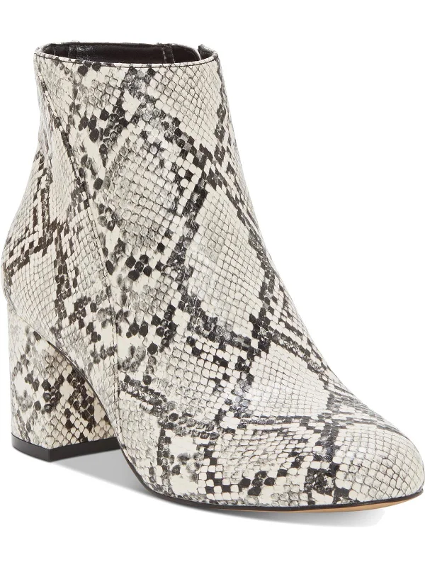 booties for polished outfits-  Floriann Womens Faux Leather Snake Print Booties