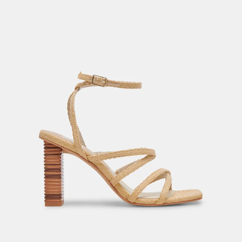 JENKO HEELS LT NATURAL RAFFIA