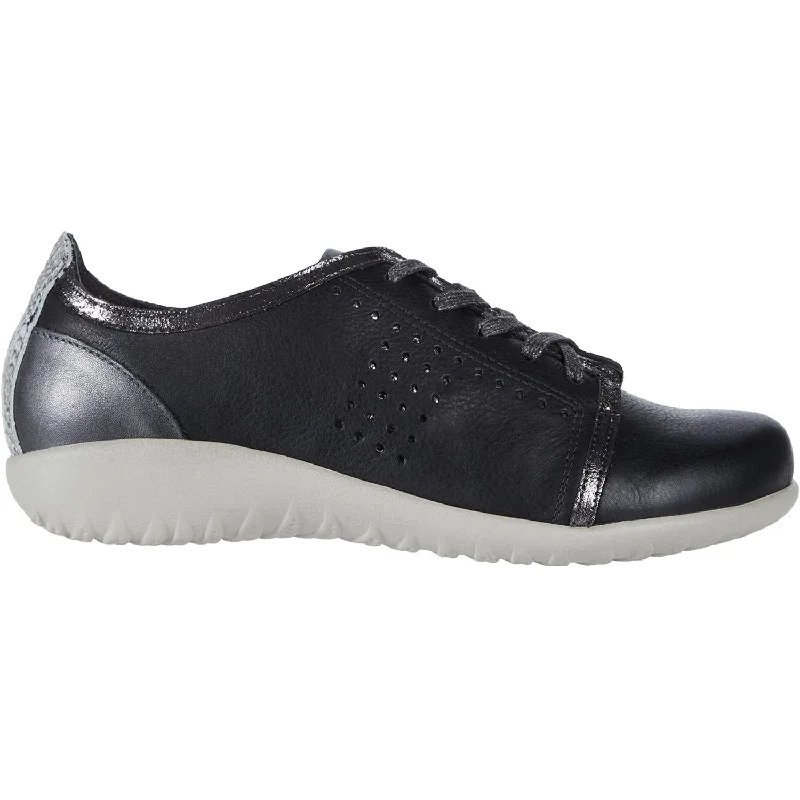 Foggy Casual Shoes-Casual shoes with classic design-Women's Naot Avena Soft Black/Metallic Road Leather