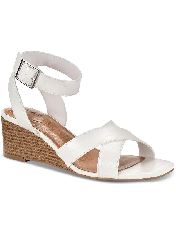 Sandals-for-sensitive-feetSandals with Cool Fit-Womens Faux Leather Wedge Sandals