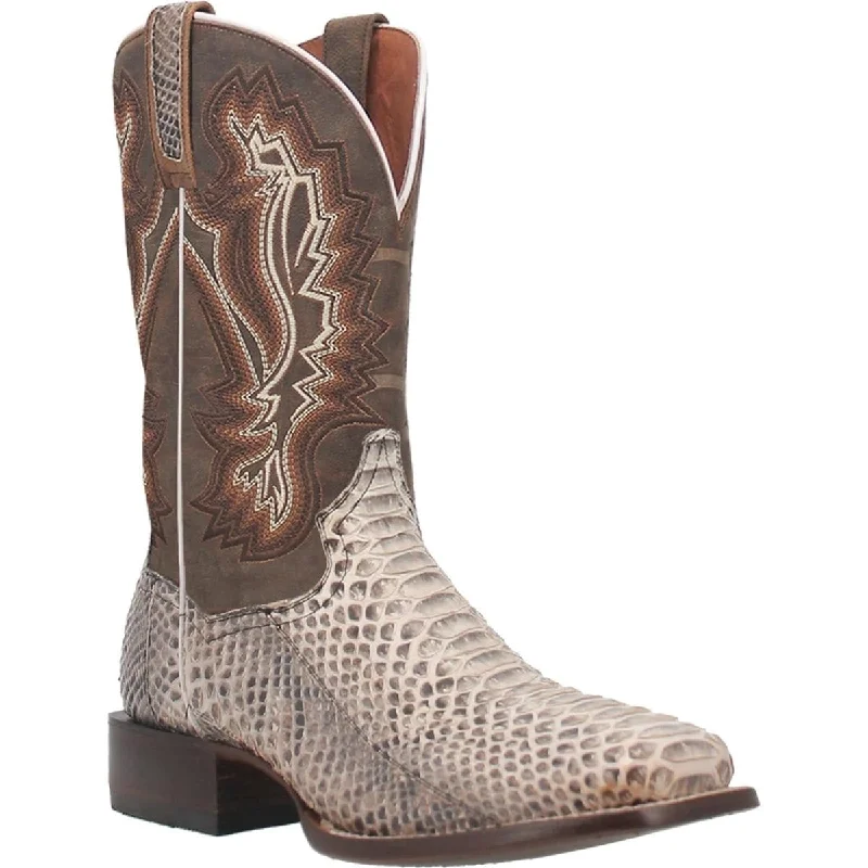 Dan Post Men's Brutus Python Snakeskin Square Toe Boots - Natural