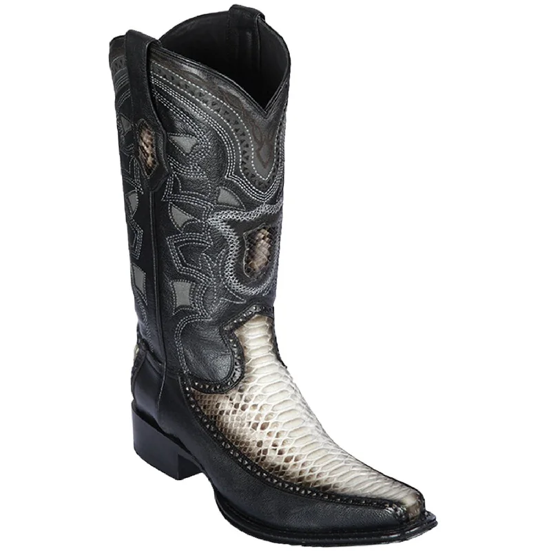 Men's Los Altos Original Python and Deer European Square Toe Boots 76F57