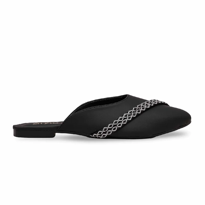 Slippers support cause-Slippers with soft midsoles-Women's Black Mules CL1842