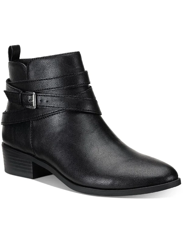 Evening Ankle Boots-Saandis Womens Microsuede Zip-Up Ankle Boots