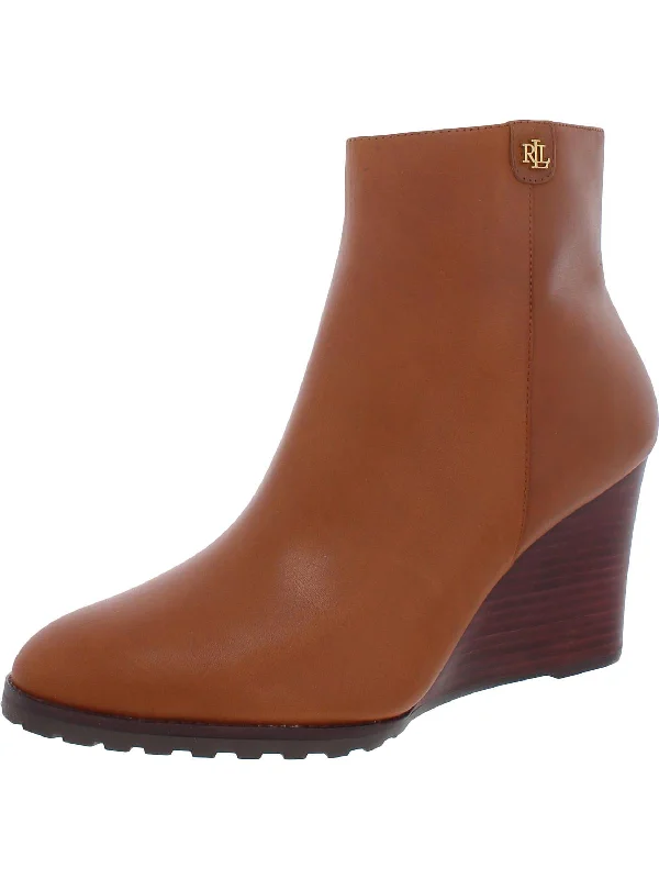 booties for budget fashion-  Shaley Womens Leather Stacked Heel Booties