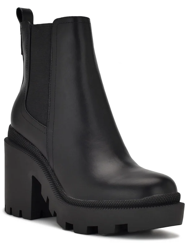 Mid-Calf Ankle Boots-Forme Womens Leather Ankle Chelsea Boots