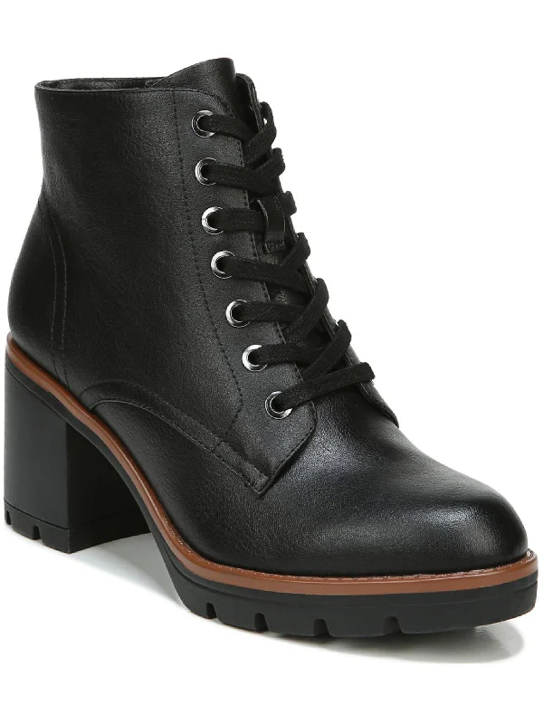 Reinforced Ankle Boots-Madalynn 3 Womens Faux Leather Pebbled Ankle Boots