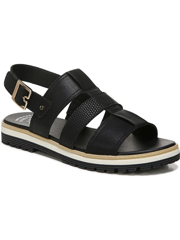 Sandals-for-beach-volleyballSandals for Youth-Talk It Out Womens Faux Leather Buckle Slingback Sandals