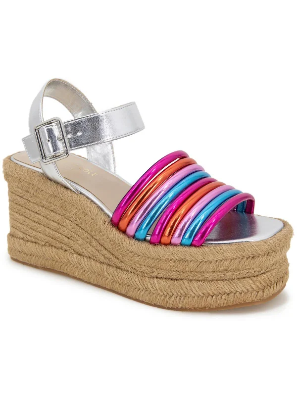 Sandals-for-paddleboardingSandals for Casual Days-Shelby Womens Metallic Ankle Strap Espadrilles