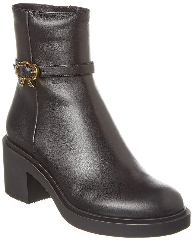 Elastic Ankle Boots-Gianvito Rossi Ribbon Dumont Leather Ankle Boot