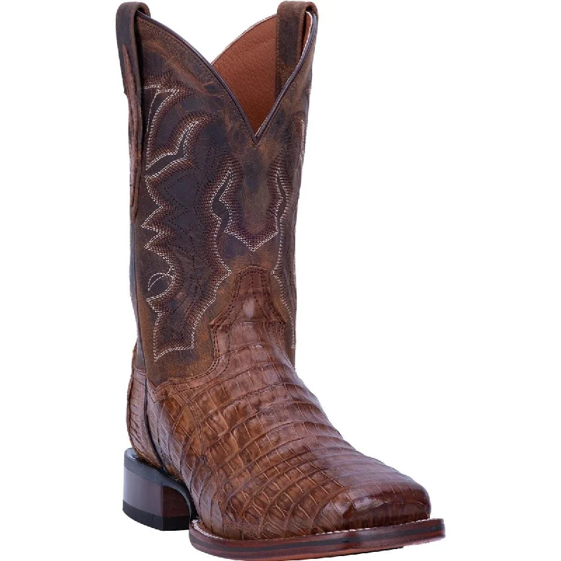 Dan Post Men's Kingsly Genuine Caiman Belly Square Toe Boots - Bay Apache