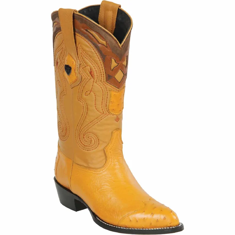 Men's Wild West Smooth Ostrich Skin J Toe Boots 29904