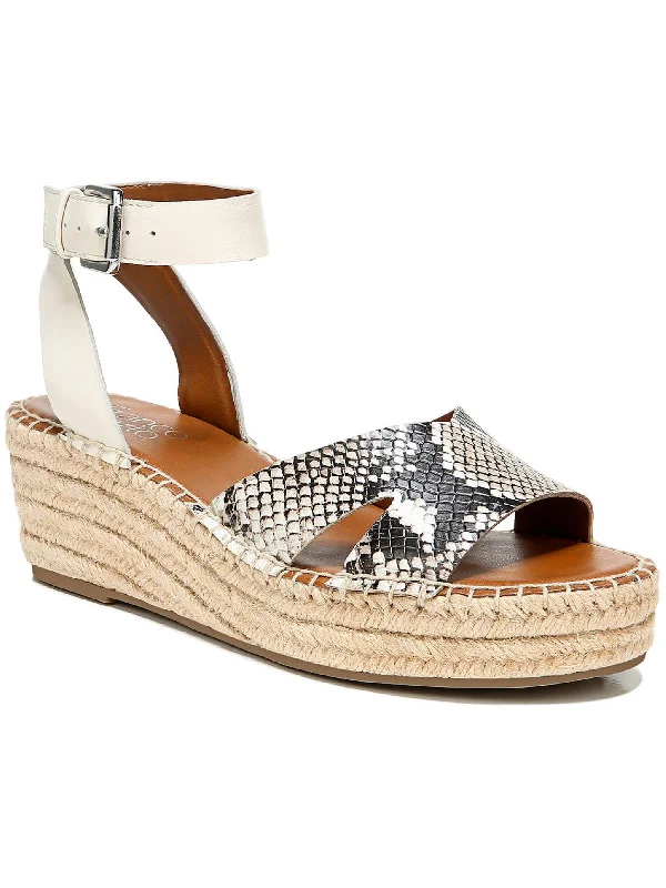 Sandals-for-drivingSandals for Casual Fit-Pellia 2 Womens Leather Snake Print Wedge Sandals