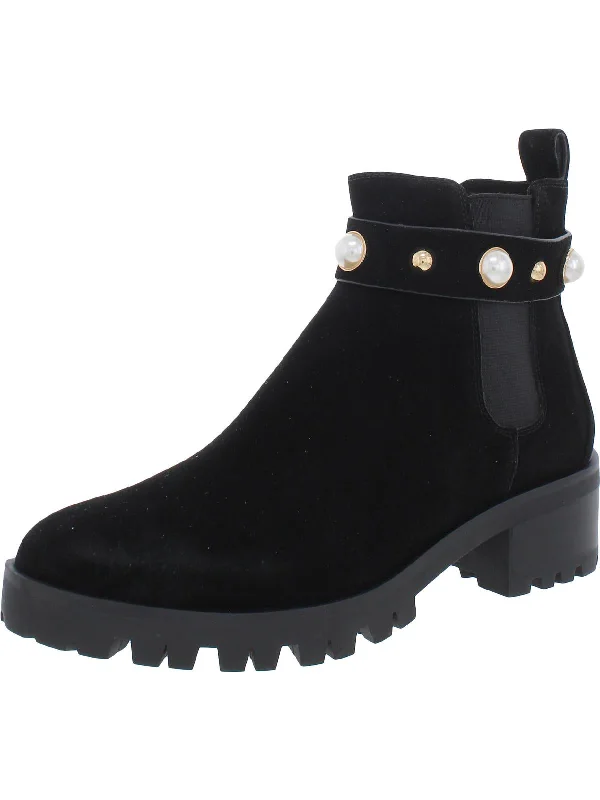 Retro Ankle Boots-Pola Womens Embellished Ankle Chelsea Boots