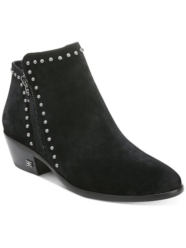 Nighttime Ankle Boots-Paola Womens Suede Round Toe Ankle Boots