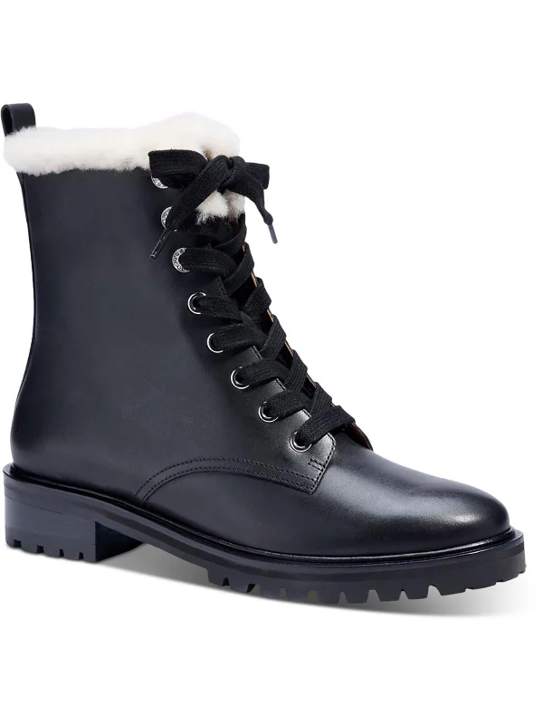 Updated Ankle Boots-Jemma Womens Leather Ankle Combat & Lace-up Boots