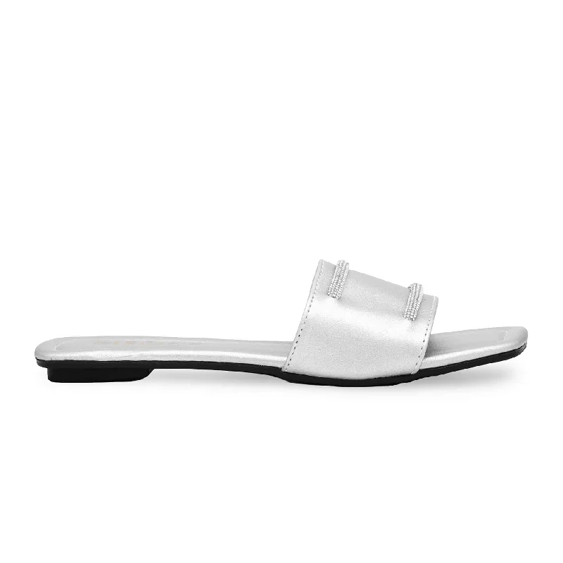 Silver Casual Slipper CL1795