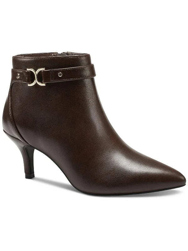 booties with round toe-  Ulyssa  Womens Pointed Toe Faux Leather Booties