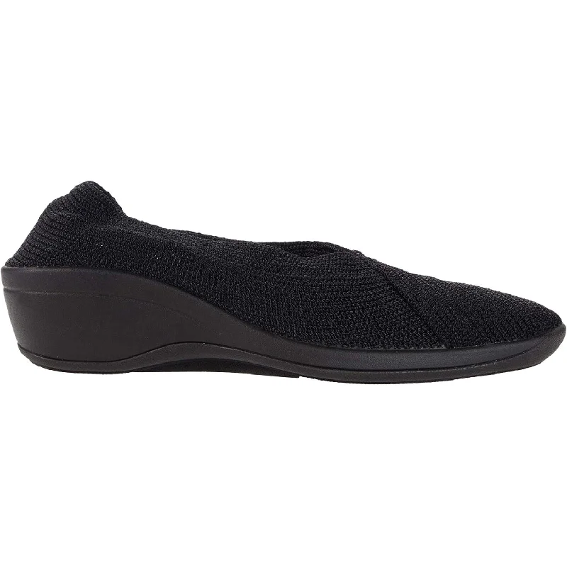 Mountaineer Casual Shoes-Casual shoes with fashion design-Women's Arcopedico Mailu Black Knit Nylon