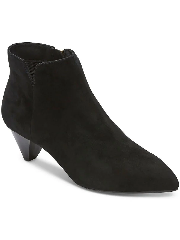 Patterned Ankle Boots-Milia V Womens Suede Pointed Toe Ankle Boots