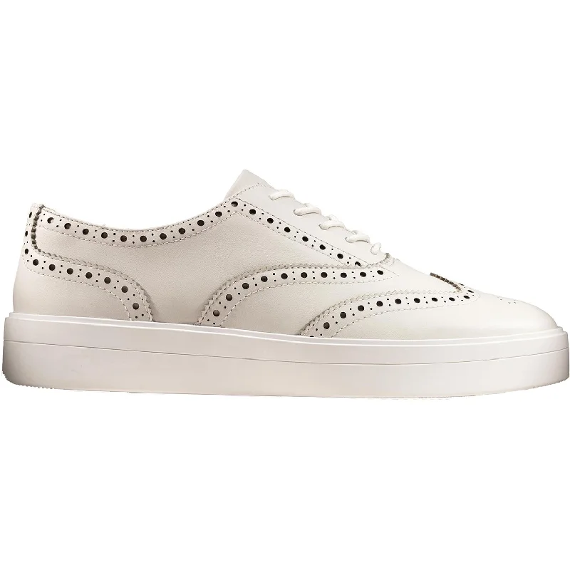 Weekend Casual Shoes-Casual shoes with glossy heels-Women's Clarks Hero Brogue White Leather