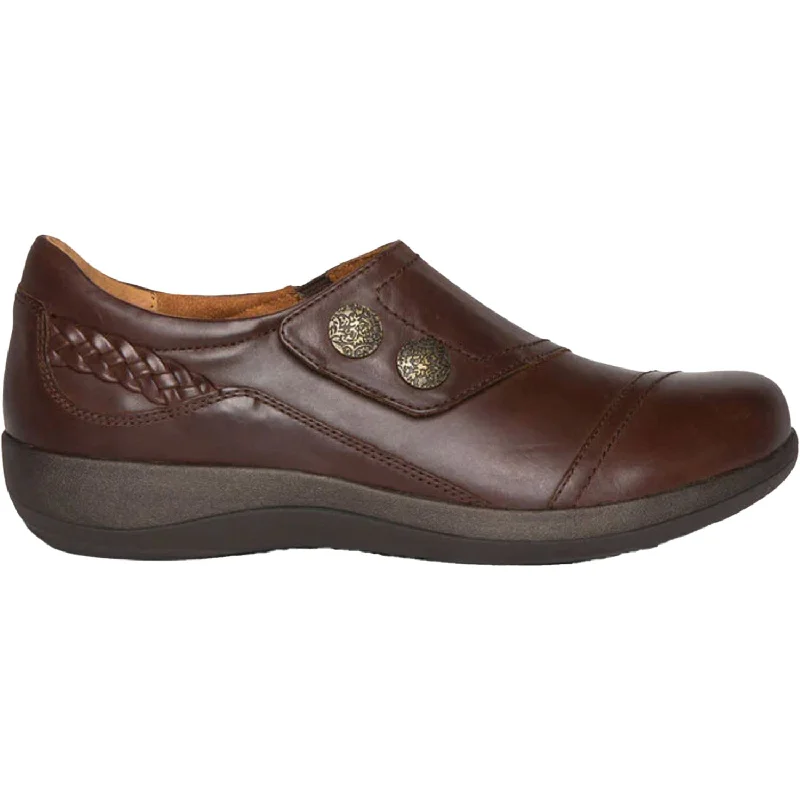 Couple Casual Shoes-Casual shoes with supportive heels-Women's Aetrex Karina Brown Leather