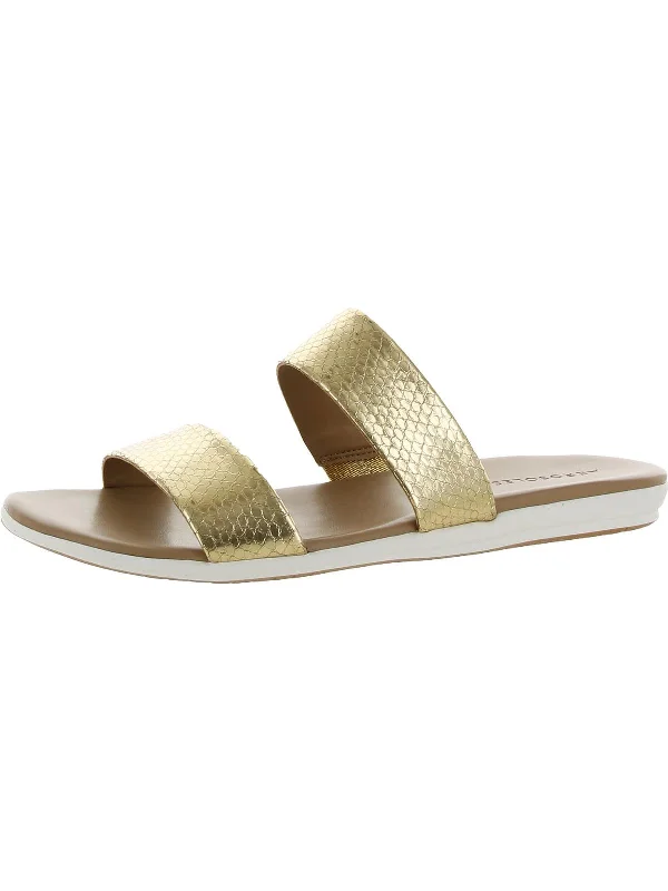 Sandals-for-minimalist-fashionSandals with Durable Flexibility-Clovis Womens Metallic Slip On Pool Slides