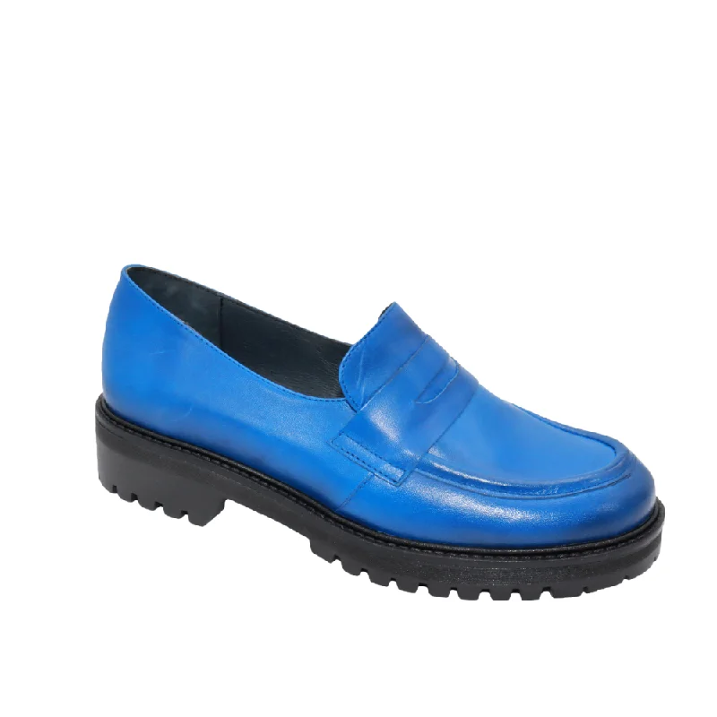 Loafers boho chic-Loafers for classic trends-Eric Michael Electric Blue CAPTIVA Penny Loafer