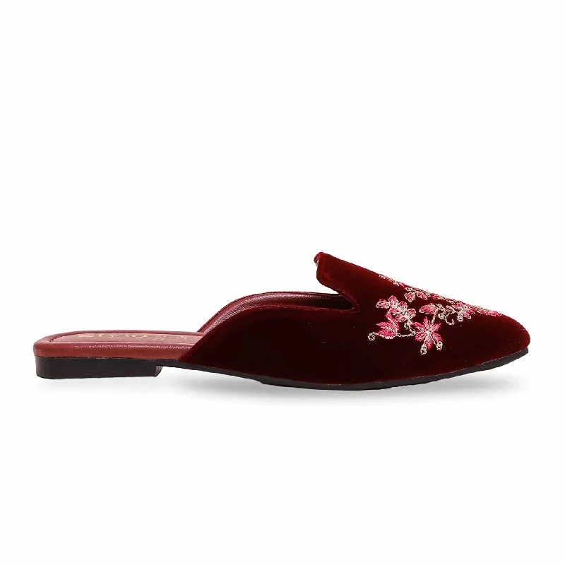 Slippers cafe cozy-Slippers with chill soles-Maroon Back Open Chappal CL1854