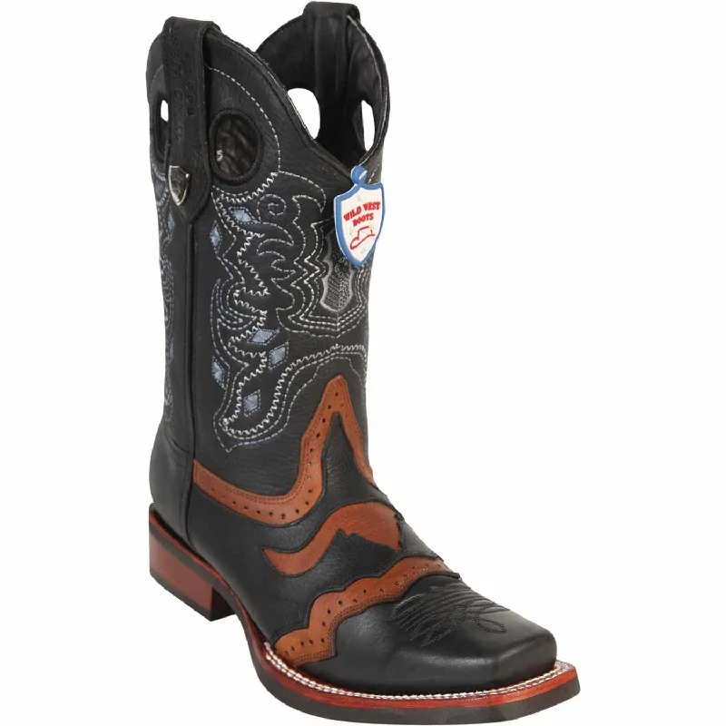 Men's Wild West Genuine Leather Rodeo Toe Boots 281TH27