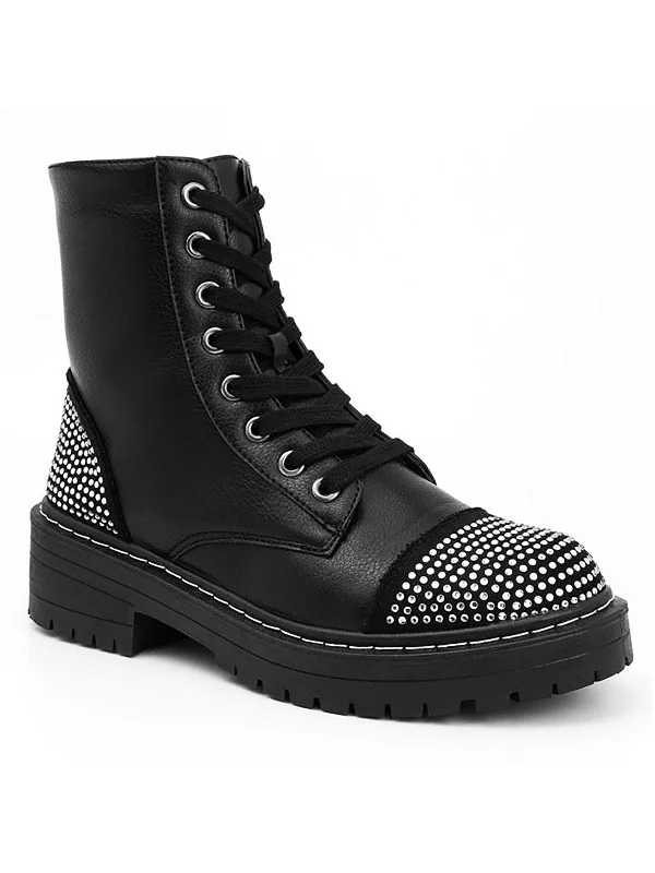 Gift Ankle Boots-Kalina  Womens Ankle Pull On Combat & Lace-up Boots