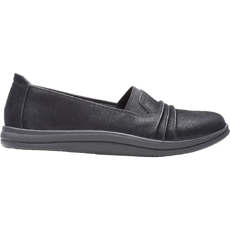 Racing Casual Shoes-Casual shoes with bold heels-Women's Clarks Cloudsteppers Breeze Sol Black Synthetic