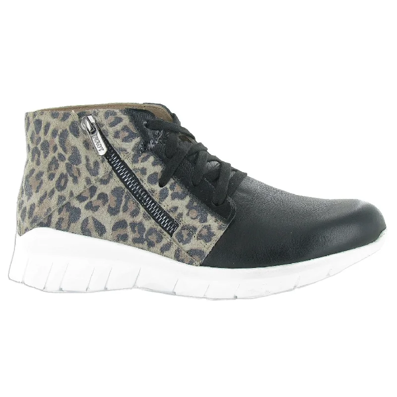 Soft Black Leather/Cheetah Suede/Black Luster Leather