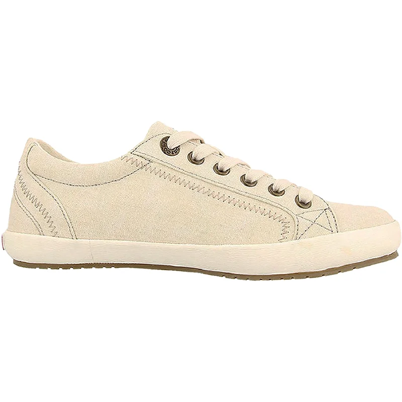 Urban Explorer Casual Shoes-Casual shoes with summer heels-Women's Taos Star Beige Washed Canvas