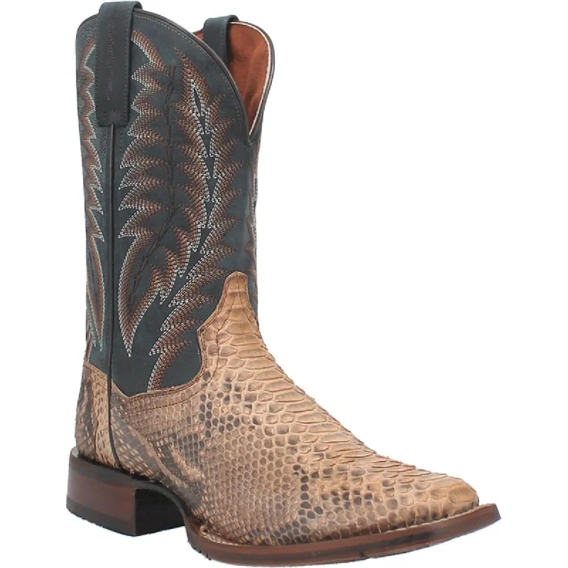 Dan Post Men's Templeton Python Snakeskin Square Toe Boots - Beige DP4183