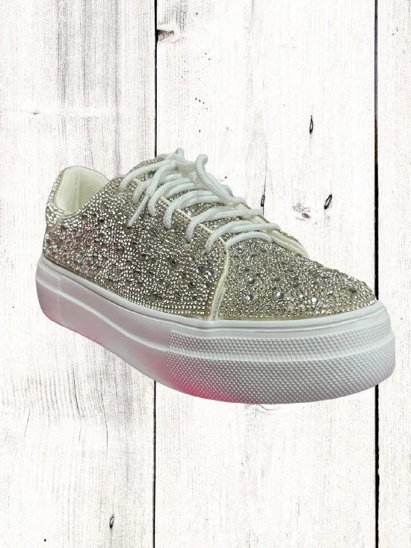 Athletic Shoes with socks-Athletic Shoes for Sparkle-Hey Girl(*10) Bedazzle Sneaker