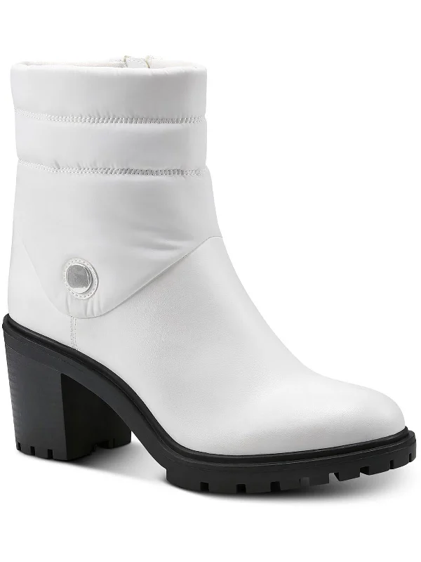 booties with wedge heels-  Belcalise Womens Faux Leather Puffer Booties