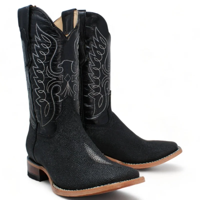 Men's Quincy Single Pearl Stingray Print Rodeo Square Toe Boots Q8221205