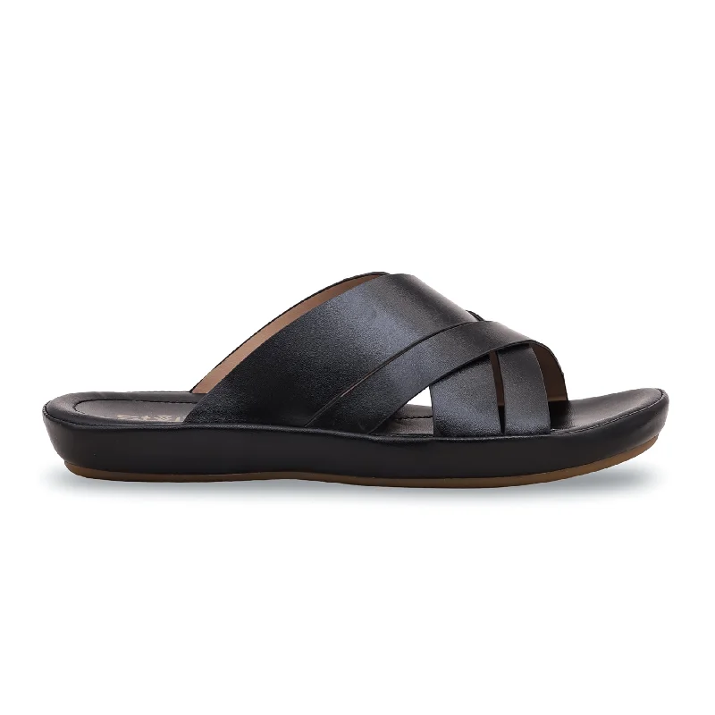 Slippers zen vibe-Slippers with odd midsoles-Black Formal Slipper PU0063